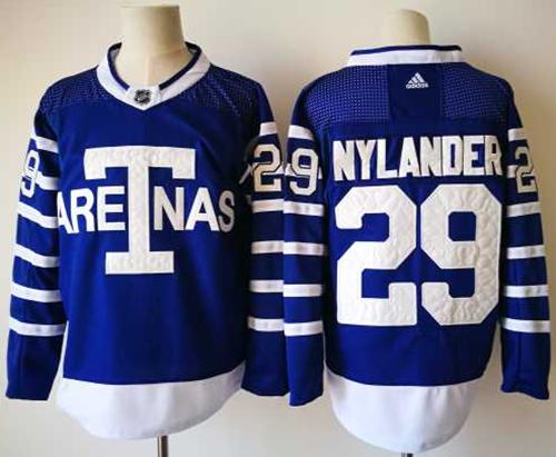 Adidas Maple Leafs #29 William Nylander Blue Authentic 1918 Arenas Throwback Stitched NHL Jersey